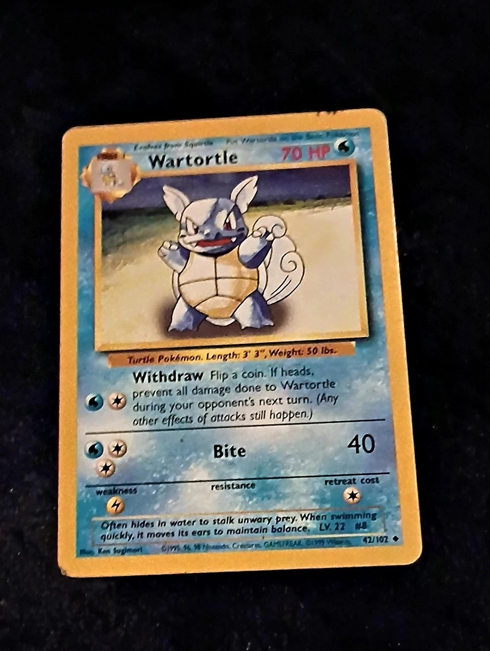 Pokémon Wartortle Base Set Trading Card